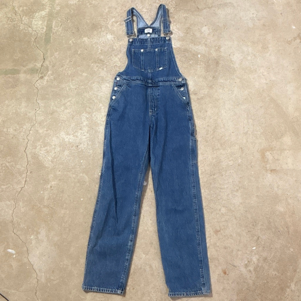 Aritzia Sunday Best Overheard Cargo Overalls Women’s XS Blue Jeans Denim